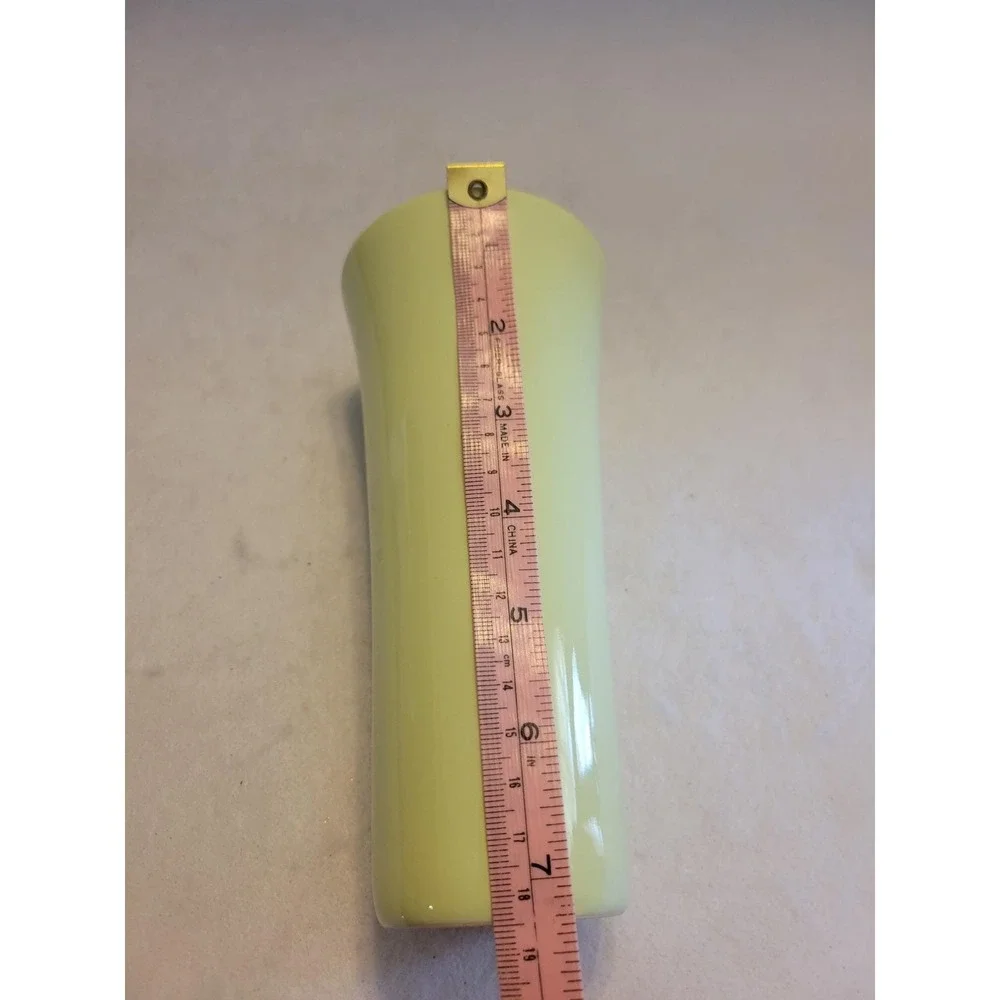 FTD Ceramic Trumpet Vase 7in Pastel‎ Green Vintage Floral KLB 24211 Thailand
